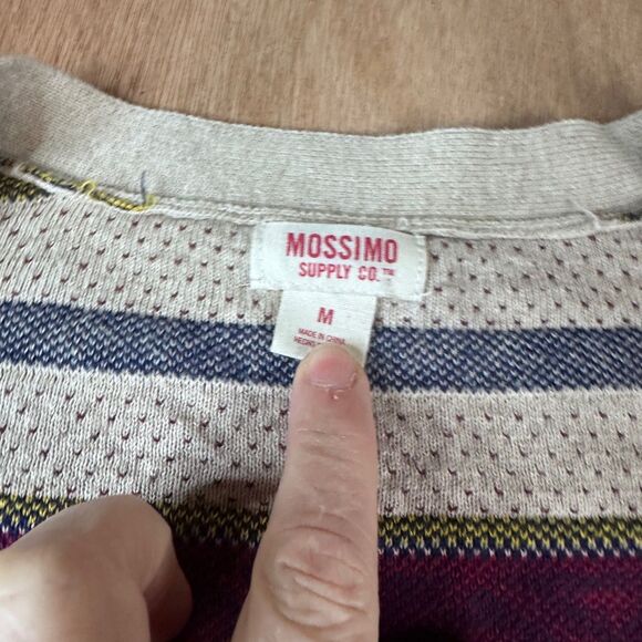 Mossimo Supply Co Cardigan Sweater Women’s Medium 100% Cotton Fair Isle - Picture 3 of 5